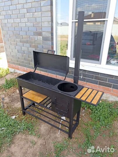 Мангал с печью под казан