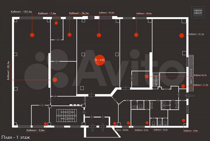 Офис вблизи пр. Жукова. 95 м²