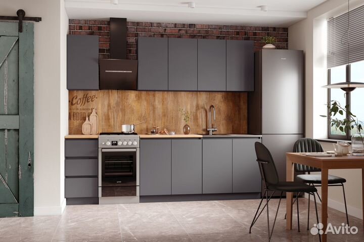 Кухня готовая 2 метра графит