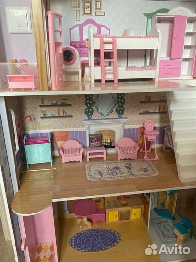 Кукольный домик для барби с мебелью