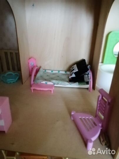 Кукольный домик с мебелью+бассейн для куклы