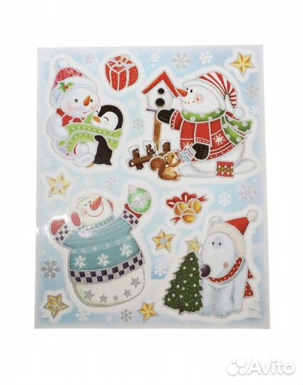 Новогодние наклейки на окна