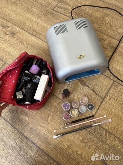 Блестки / глитер / дизайн, лампа, гель для ногтей