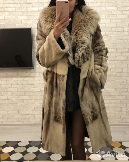 Шуба норка стриженая с отделкой