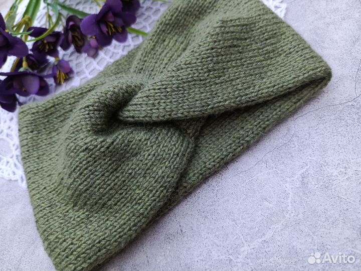 Повязка на голову вязаная