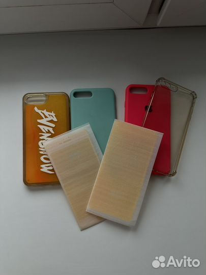 Чехлы и два стекла на 7,8 plus цена за все