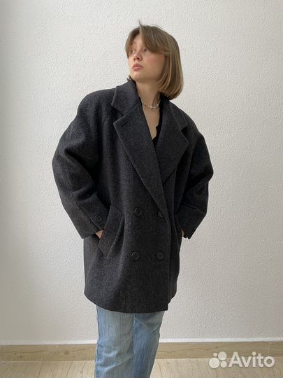 Пальто шерсть винтаж, oversize