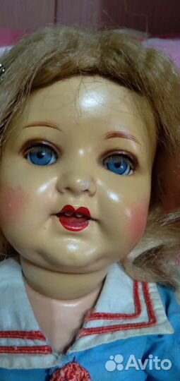 Кукла старинная папье маше 50 е годы