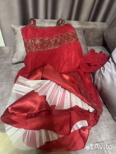 Вечерне платье и шарф, с бисером, размер S