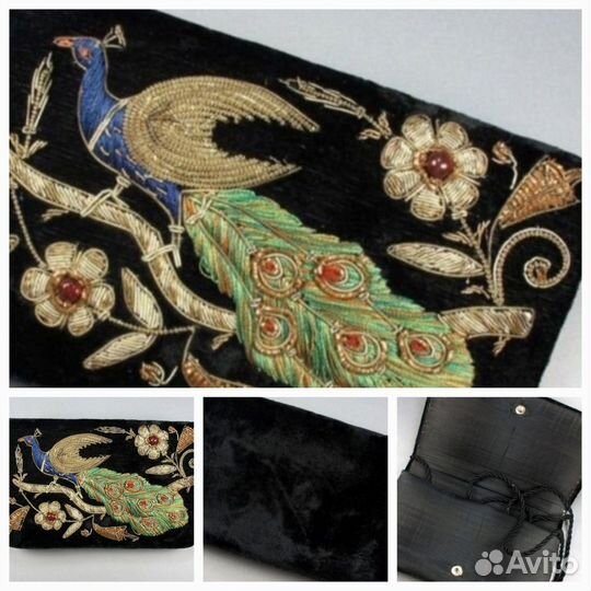 Винтажные сумочки клатчи бархатные Индия