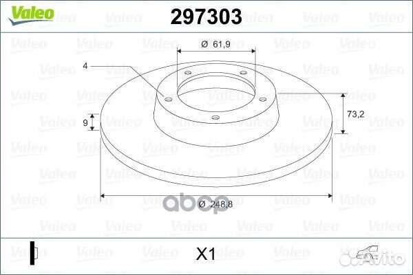 Диск тормозной 297303 Valeo