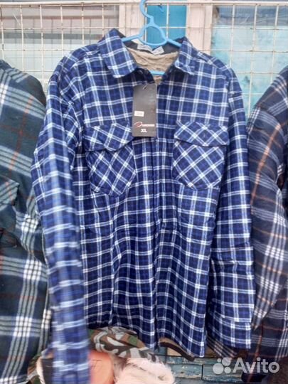 Рубашка мужская теплая на меху, новая