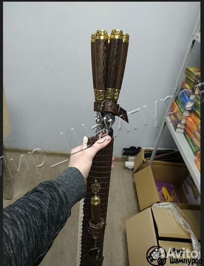 Шампура в чехле с вилкой 