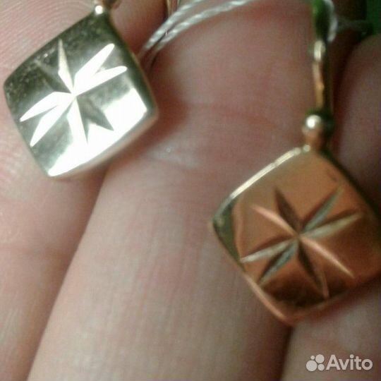 Золотые серьги 583 проба