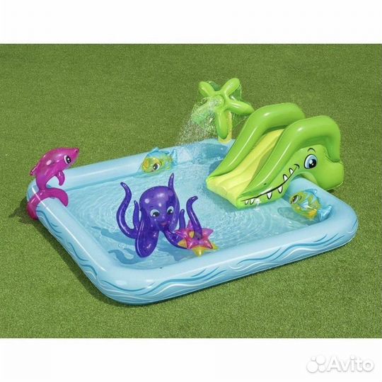 Детский надувной бассейн Bestway с горкой