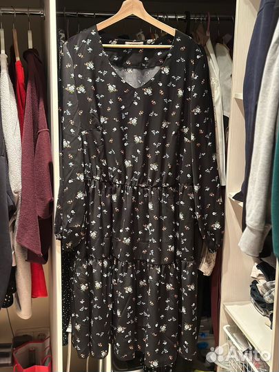 Платье праздничное вечернее в цветочек