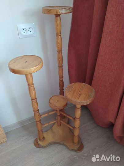 Подставка для цветов напольная деревянная