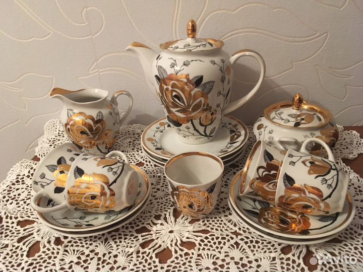 Сервиз кофейный Золотая роза