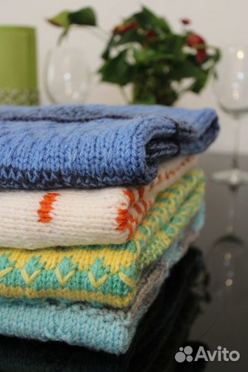 Плед детский вязаный ручная работа 79х83