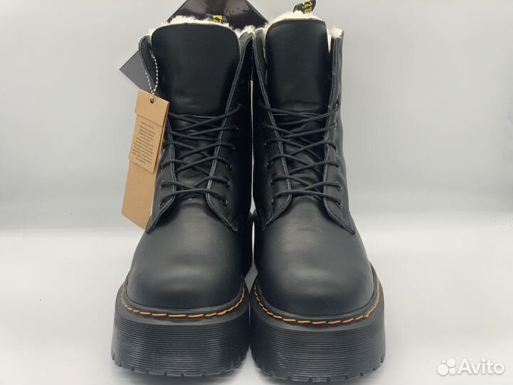 DR. Martens 1460 Jadon Black Platform Белый мех