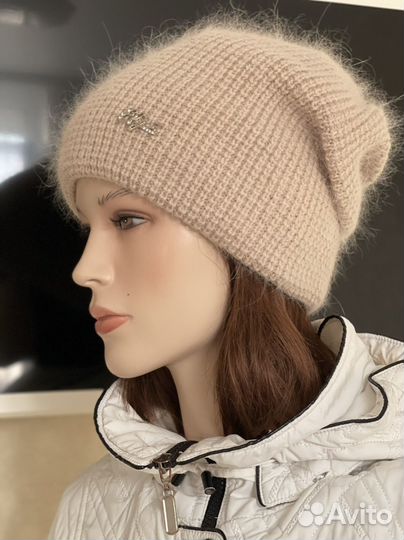 Шапка вязаная зимняя двойная