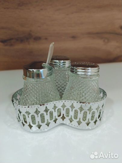 Набор для специй и соли из стекла