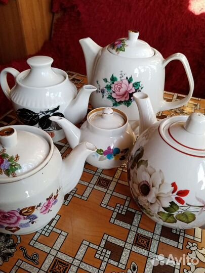 Заварочные чайники 5шт. Фарфоровые