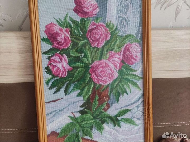 Картина вышитая крестиком ручная работа