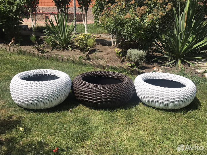 Кашпо для цветов из искуственного ротанга