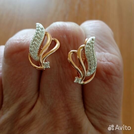 Позолоченные серьги