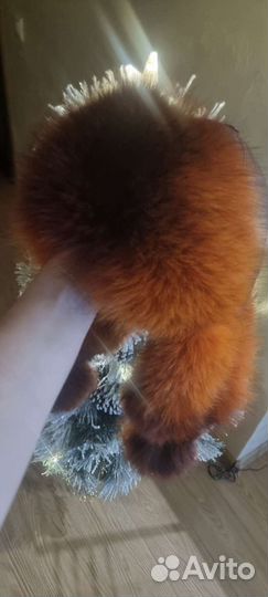 Шапка женская, натуральная кожа и мех