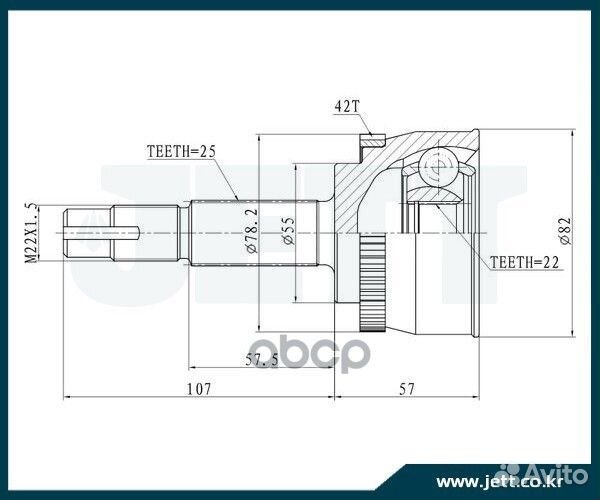 ШРУС внешний jett V41-1159 ABS V41-1159 ABS jett