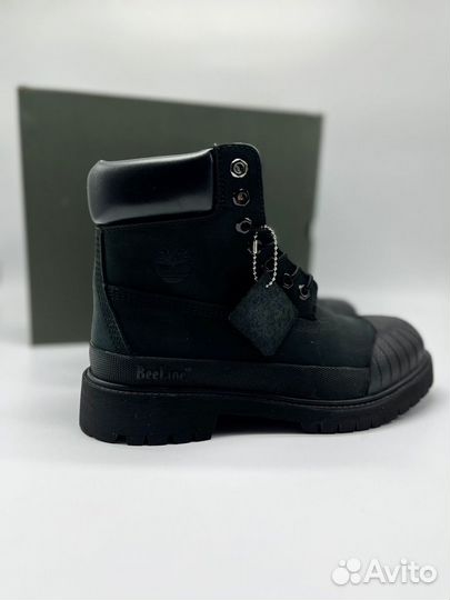 Timberland 6 Inch Rubber Toe Boot Black