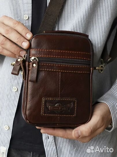 Сумка через плечо маленькая кожаная