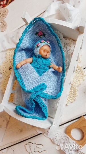 Мини реборн девочка, спящая кукла пупс