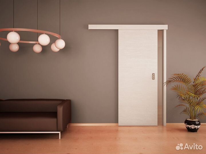 Двepь откатная глухая