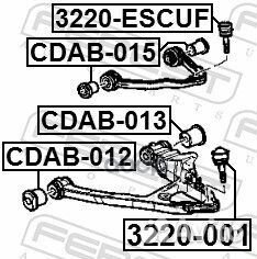 Опора шаровая cadillac escalade III 2007-2013 3