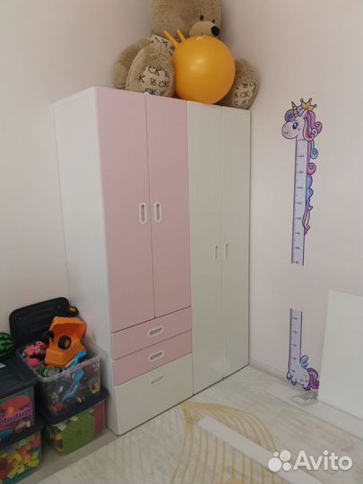 Шкаф IKEA stuva fritids белый, розовый икеа 2 шт