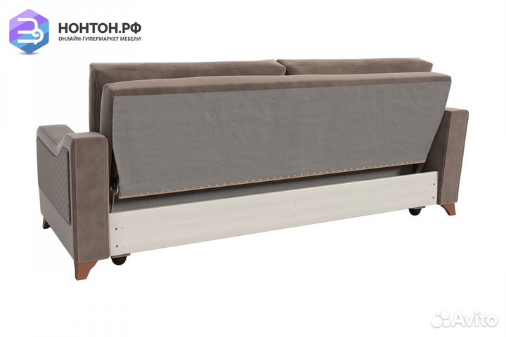Диван книжка Дуглас 3-х местный серо-коричневый