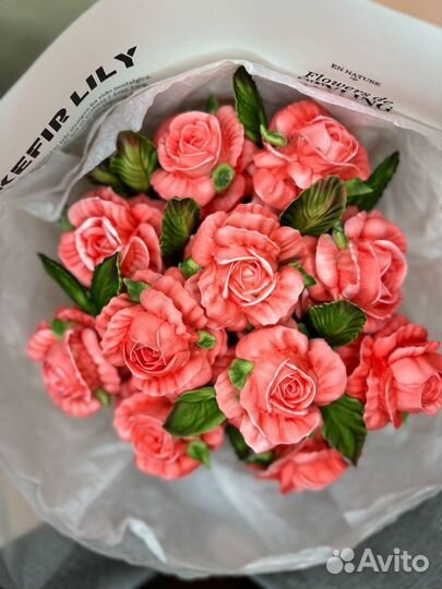 Букет роз из зефира