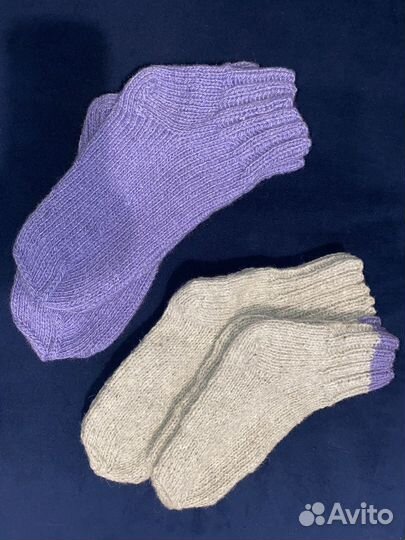 Шерстяные вязаные носки ручной работы