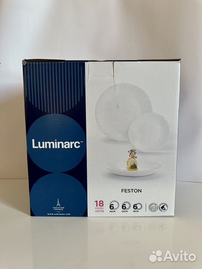 Столовый сервиз на 6 персон luminarc feston