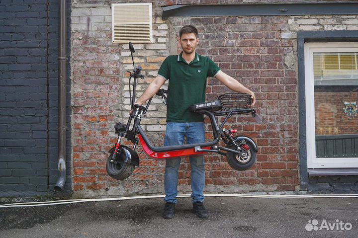 Электроскутер White Siberia mini R 1200W Black