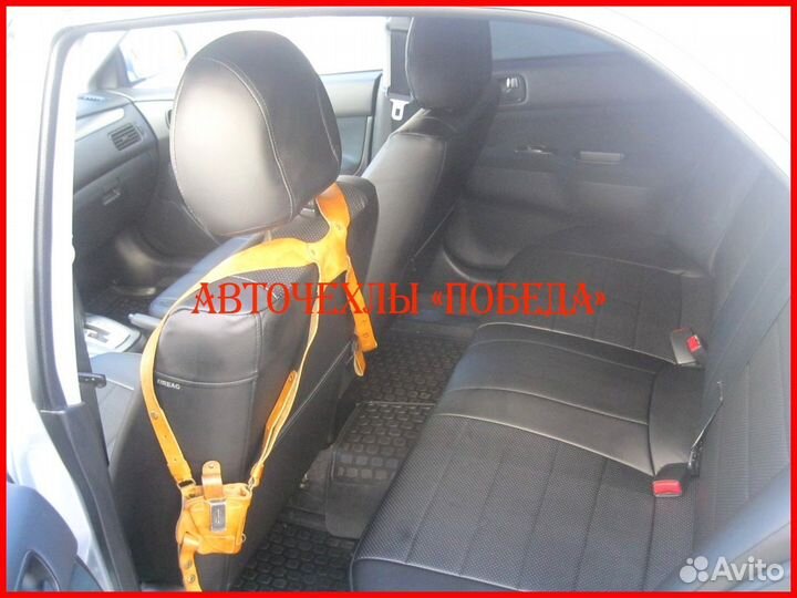 Чехлы Mitsubishi Lancer 10 1 из экокожи чёрные