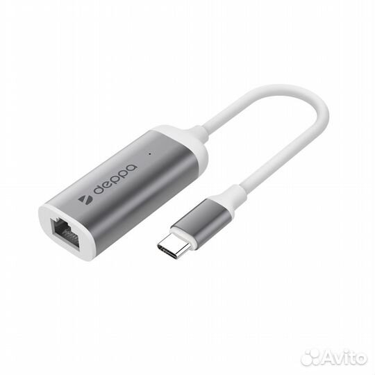 Адаптер Deppa USB Type-C Gigabit Ethernet, графит
