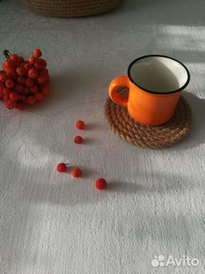 Подставки из джута под кружки, бокалы