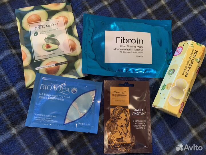 Маска для лица, патчи, бурлящие шары для ванны