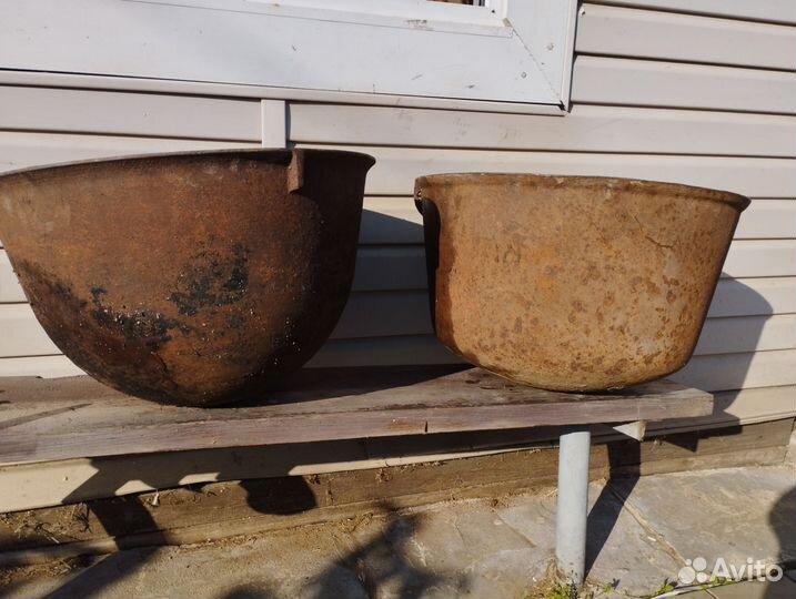 Большой чугунный казан, чугунок СССР, 40л