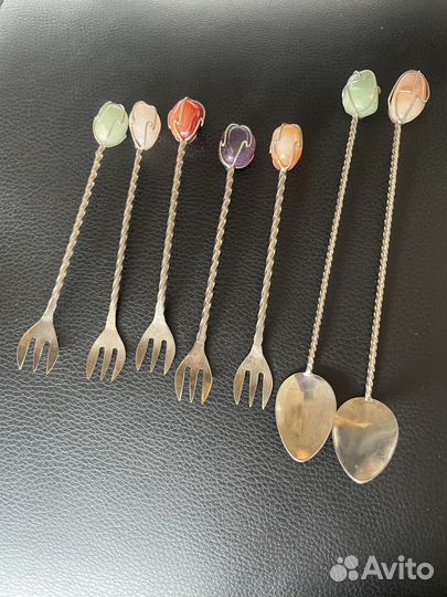 Ложки и вилки с камнями, винтаж