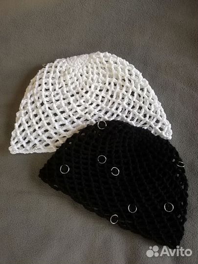 Шапка сетка y2k с колечками
